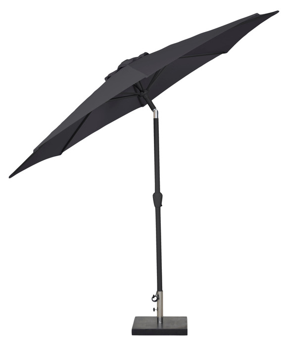 Parasol m/krank og tilt sort Ø300 x H247 cm - Sunlife